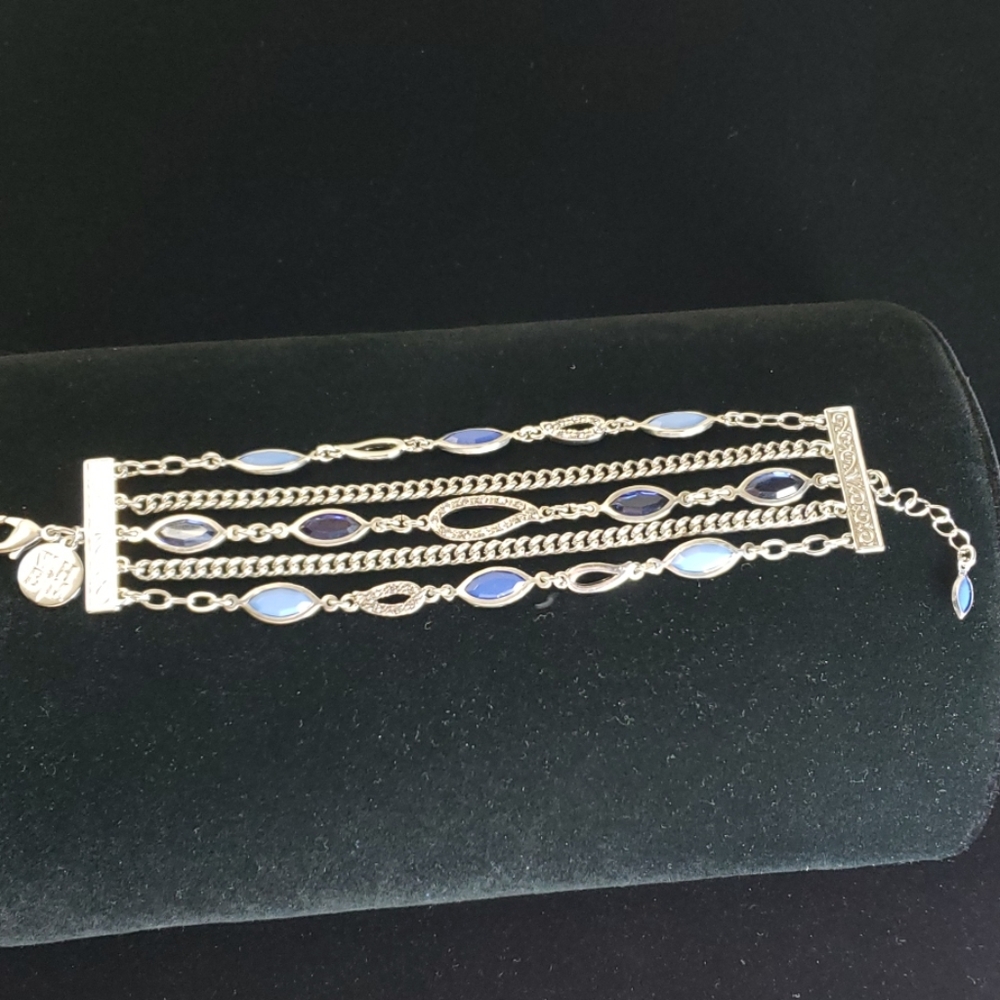 WHBM 5 strand bracelet. Silver & periwinkle